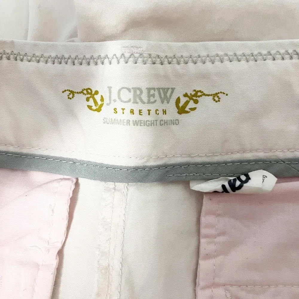 🟢J. Crew Stretch Summer Weight Chino Light Pink Shorts Size 0